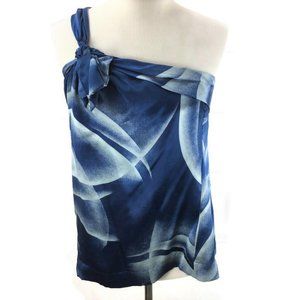 BCBGMaxAzria Sleeveless Top One Strap 100% Silk Satin Tank